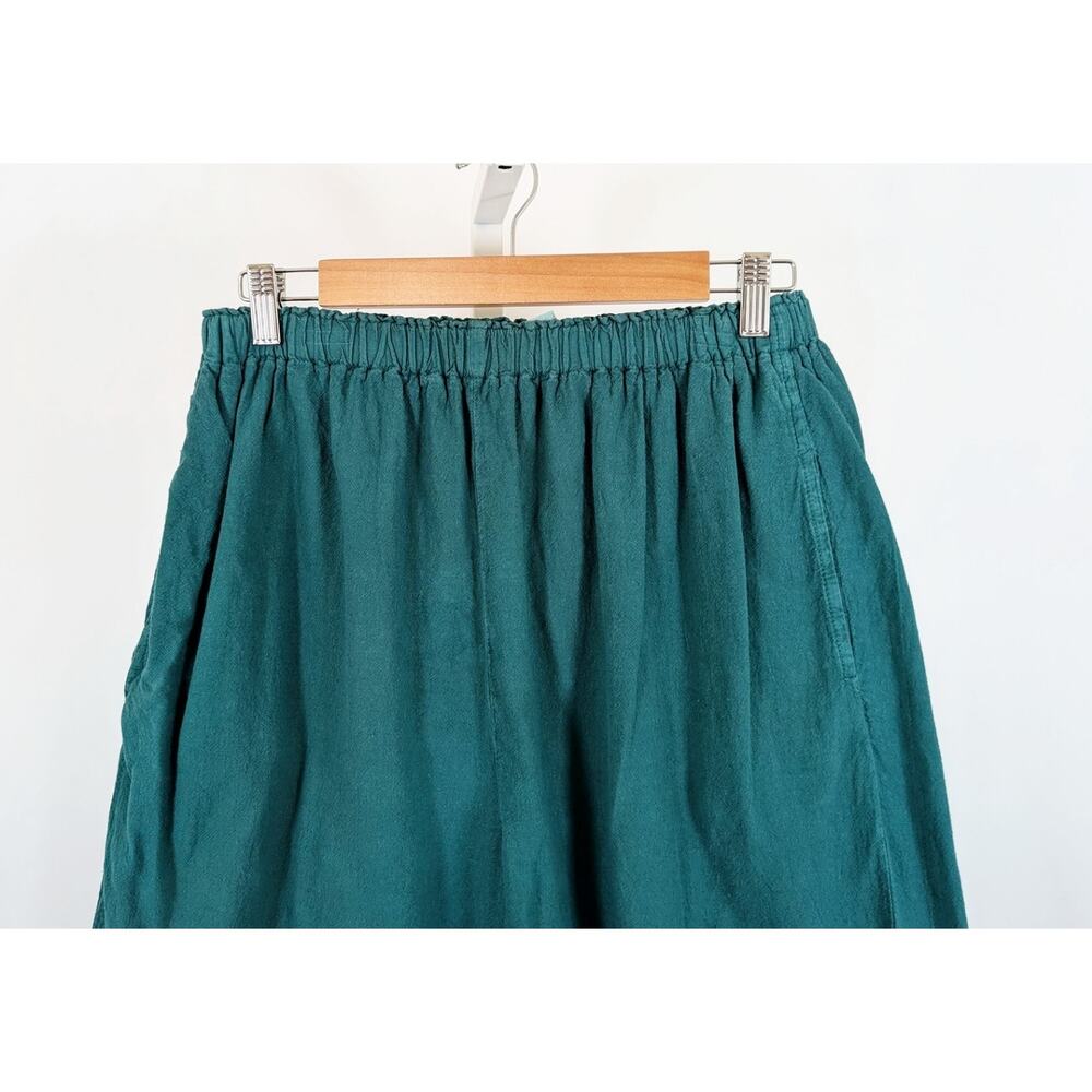 Vintage 90s Shorts Green Cotton Women's Size M California Drawstrings - Picture 2 of 5